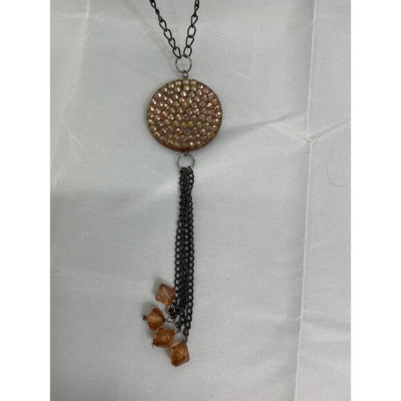 Long Chain Necklace With Decorative Tassel Pendant - Picture 3 of 5